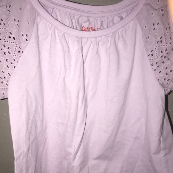 Eyelet Short Sleeve Blouse - Cat & Jack- Sz 7/8 Kids - Picture 1 of 3